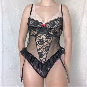 black lace lingerie bodysuit
